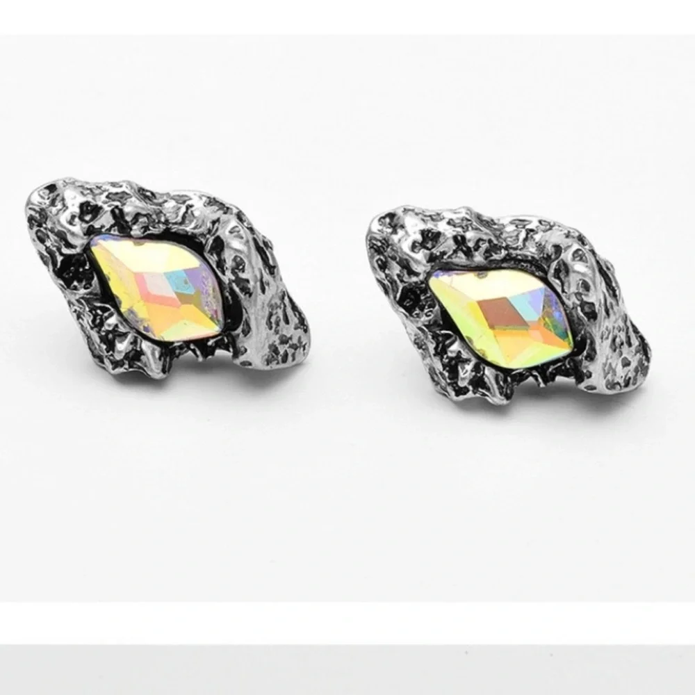 Crystal Stud Earrings Silver - Picture 16 of 16